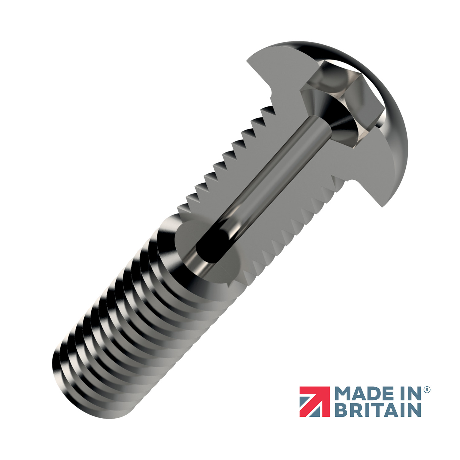 sideways view of vented screw showing the vent